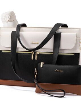 Laptop Bag for Women 15.6 Inch Laptop Tote Work Bag Professional Leather Compute